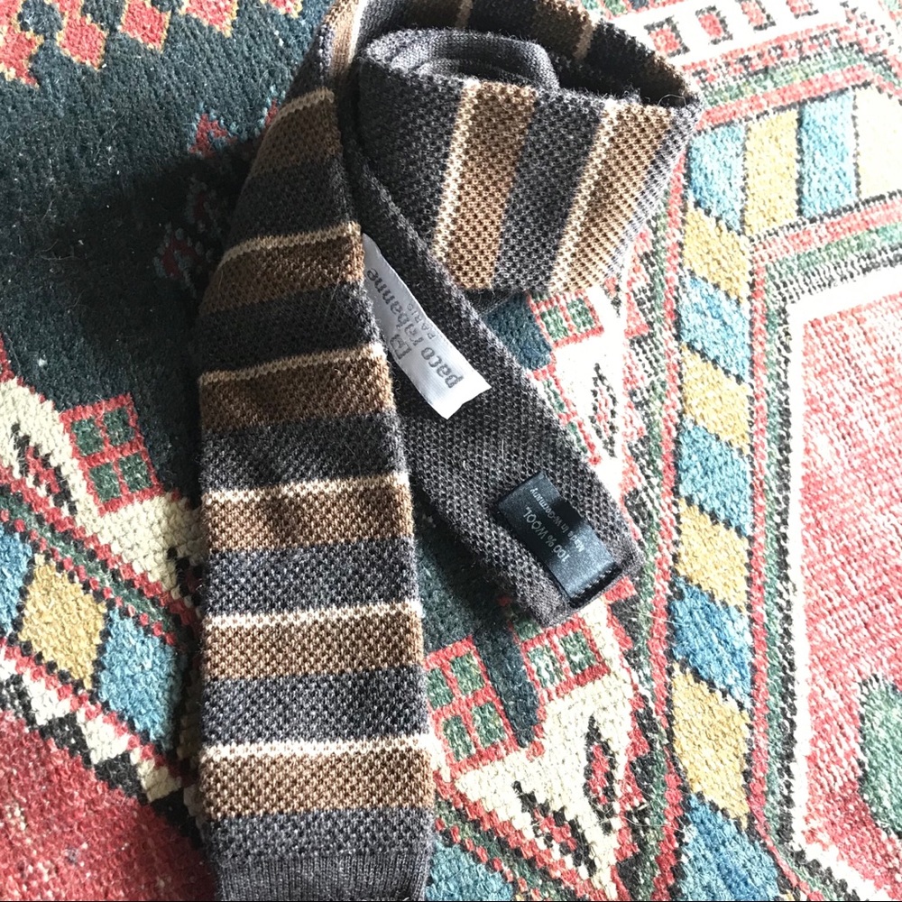 Paco Rabanne men's knit tie vintage stripe